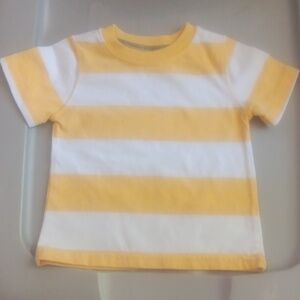 Old Navy yellow and white color block tee